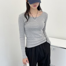 todayandlook 女款棉質長袖柔軟修身風格圓領T恤