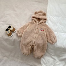 베베니즈 미니자수 아동용 풀스냅 후드 우주복