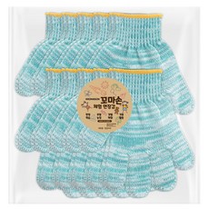 장갑이네 꼬마손 어린이 체험 면장갑 양손착용 세트 S, 그린, 10세트