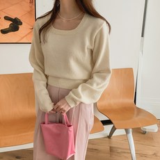 린다샵 여성용 캐시미어 스퀘어넥 파스텔 니트 NT3568K21