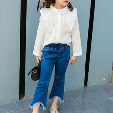 女童靴型喇叭牛仔褲