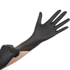 Potegar 一次性防水PVC手套 黑色 M, 1個, 100入, 中(M)