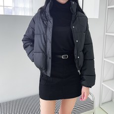 잘빠진 여성용 카엘 레더 숏 패딩 자켓