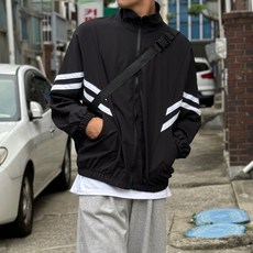 콘피아르 남성용 사선 두줄 배색 바람막이 TC10301