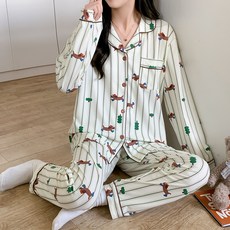 안나앤코 여성용 어닝펫 긴팔 잠옷 상하의 세트