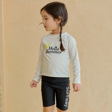 IAMBEBE 兒童Hello Summer防磨衣上衣 + 短褲套組 SF-201