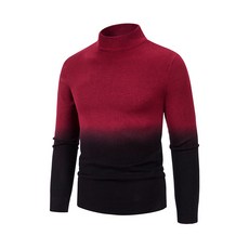 AOULS 男款基本撞色運動半高領毛衣 M06