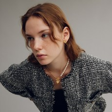 여성용 범피 라운드 하프 펄 목걸이 VH239ONE008B