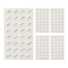 Pinkfoot 心形寶石貼紙 5張, 鐳射貼紙, 1組