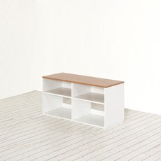 꿈꾸는요셉 스키니 책상 책장 방문설치, 화이트 + 오크