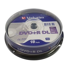 Verbatim 威寶 DVD+R DL 8.5GB 8X 空白光碟 蛋糕盒 10片, 66350