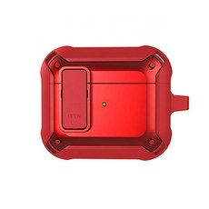 일렉토 애플 에어팟 3세대 이중잠금보호 키링 케이스, 레드