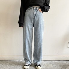 Tomatofactory 女款 Hey Girl 高腰加長寬版牛仔褲
