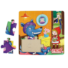 風車圖書 小紅帽-幼幼經典童話拼圖, 兒童益智玩具，激發想像力，培養手眼協調能力, 1入