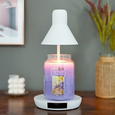 YANKEE CANDLE 遙控蠟燭加熱燈+蠟燭 L號+燈泡組 2入, 白色(蠟燭加熱燈)+Lemon Lavender(蠟燭)