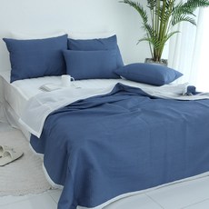 SCOHOME Heartbeat素色泡泡紗薄被薄墊枕頭套組