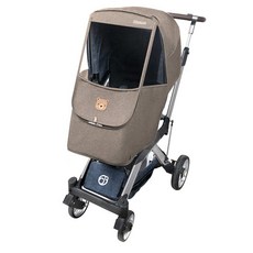 Manito 麻花布貼飾 Orbit G5 專用嬰兒推車防風罩, 小熊米色