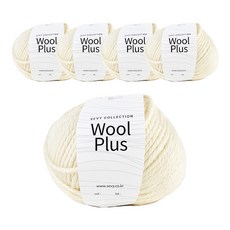 SEVY 菲利普纖維 Wool Plus 毛線, 1 象牙白, 5個
