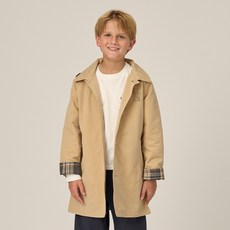 HARVARD KIDS 兒童寬鬆連帽棉質中長風衣 HJCTCTD34107