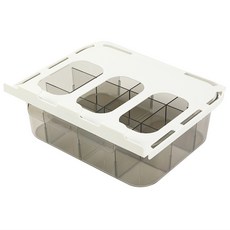 縫隙空間利用滑動式內衣襪子收納盒 隔板型, 灰色半透明, 1個