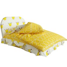 寵物床+薄毯+枕頭組, 黃色皇冠