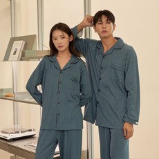 DOSSY 情侶款Sofkin單線條睡衣2件組