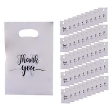 Hyugoing Thank You 塑膠購物袋, 100個, 白色