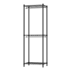 KI WISH 居家生活 衣櫥架 無布套 附吊衣桿2支, 黑色