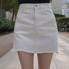 qnigirls More Casual下擺磨損設計短版棉質裙