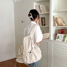 여성용 스트링 패브릭 백팩