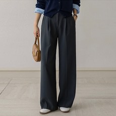 Chic Fox 女款 短版/基本/長版 Poten 隱藏式鬆緊帶 褶飾寬版西裝褲 53SL678