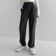 Planday 女款蜜桃絨修身寬版抽繩鬆緊長褲