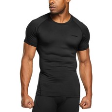 tesla 男士內搭刷毛圓領短袖T恤