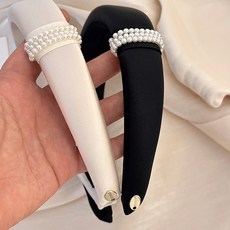 큐빅 진주 머리띠 16cm 2종 세트