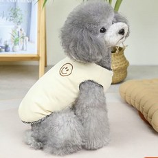 Coco studio 寵物Coco微笑格紋鋪棉背心, 象牙白