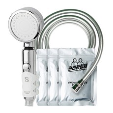 Showerfree 蓮蓬頭 白色+補充濾芯 3入+1軟管 1.5m, 1組