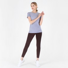 NOKJOK 女款圓領短袖T恤+9分瑜伽內搭褲套裝