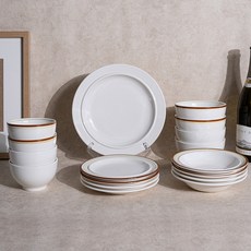 Syracuse CHINA 楓葉 4人基本餐具組 17p, 白色 + 舒適紅, 餐具5種, 1套