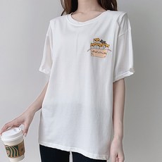 오잉 웰시코기 패밀리 패치 임산부 반소매 수유 티셔츠