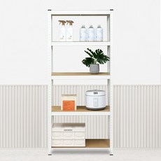 PaN EASY LIFE 輕型架 組裝式角鋼架 800, 白色, 5層