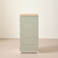 브리다 모던우드탑 와이드 서랍장, 올리브그린, 5단