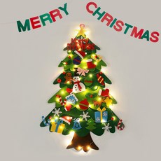 Dometopia DIY 不織布聖誕壁掛樹 + 燈飾組, 隨機出貨(部分裝飾設計)