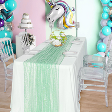 Second Best 華麗閃亮亮片派對桌布, 30 x 275 cm, 1個, 綠色