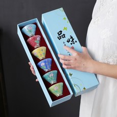 復古花茶杯套組 6 70ml, 1套, 蓮花