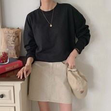 디어로라 여성용 소프트 컬러 오버핏 맨투맨