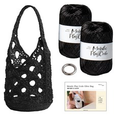 Yarna 金屬編織繩橄欖包套組, 103 黑色, 1套