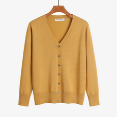 스포비젼 여성용 니트 무지 v넥 긴팔 가디건