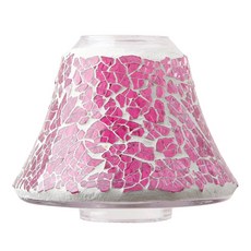 迷你馬賽克瓶裝香氛蠟燭用燈罩, 粉紅色, 1個