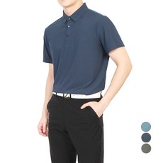 MINEFLOW 男士BL羅紋無縫高爾夫短袖Polo衫