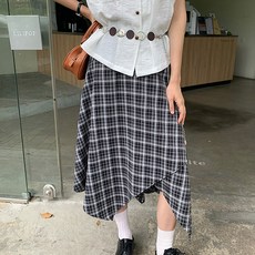 어썸풀 여성용 카스크스 체크 랩 스커트 A26SPSK120204